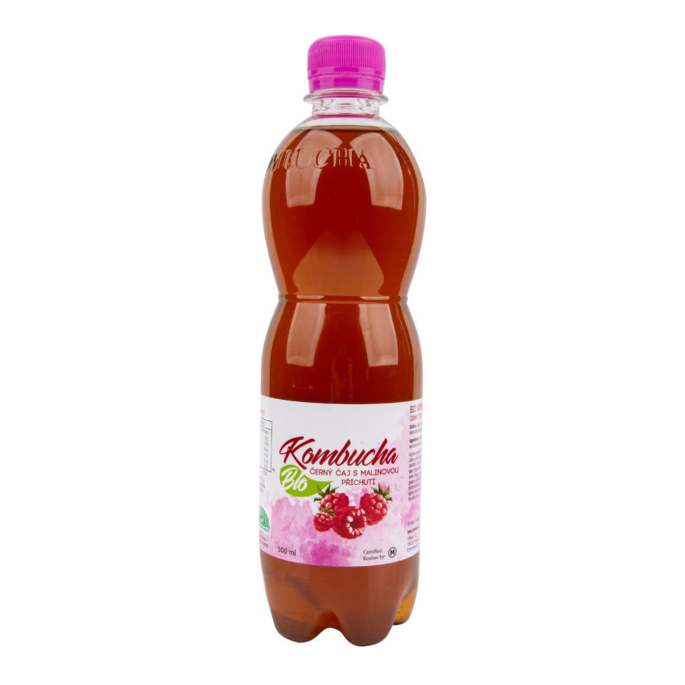 Kombucha Bio černý čaj s malinou 0,5 l