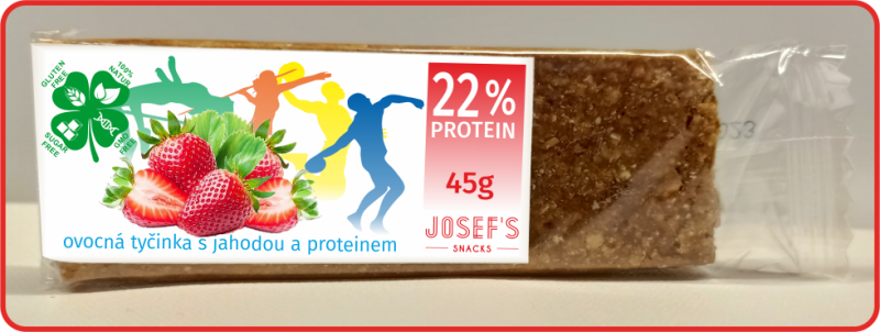 Proteinová ovocná tyčinka s jahodou 45g