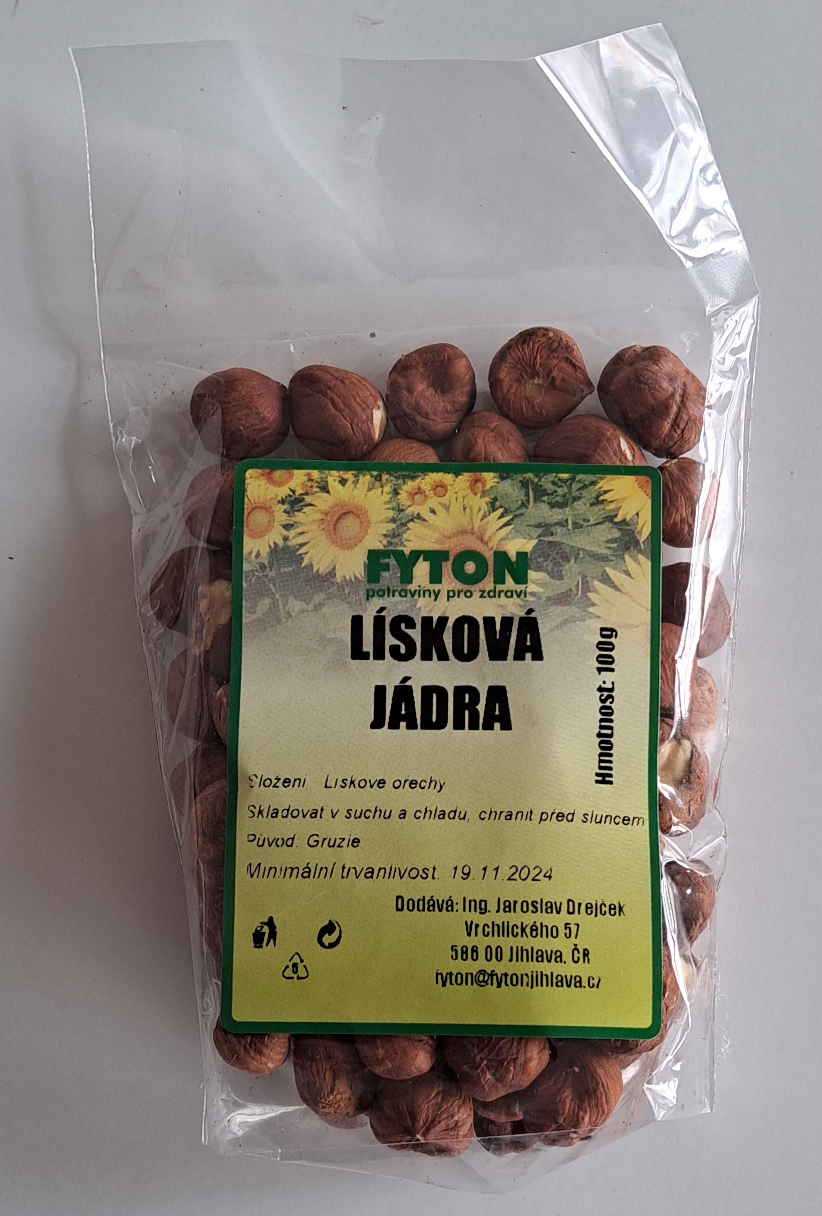 Ořechy lískové 100g FYTON             