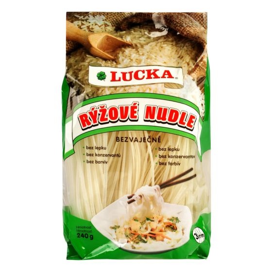 Rýžové nudle 3mm 240g Lucka