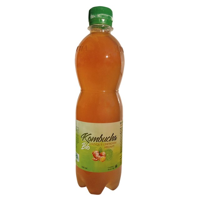 Kombucha Bio Zázvor s limetou 0,5 l