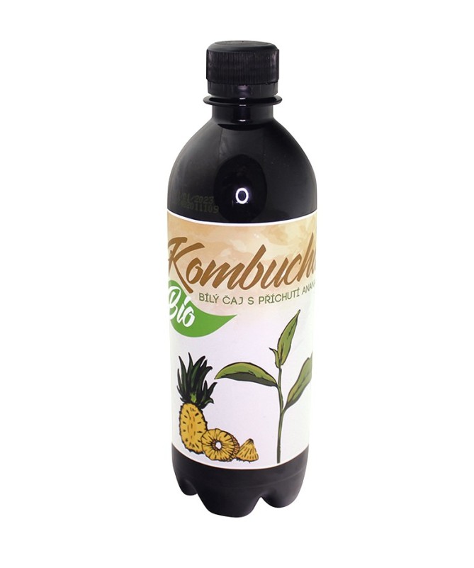 Kombucha Bio bílý čaj s přích. ananasu 0,5 l