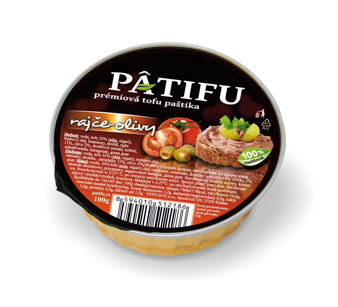 Patifu rajče-olivy 100g