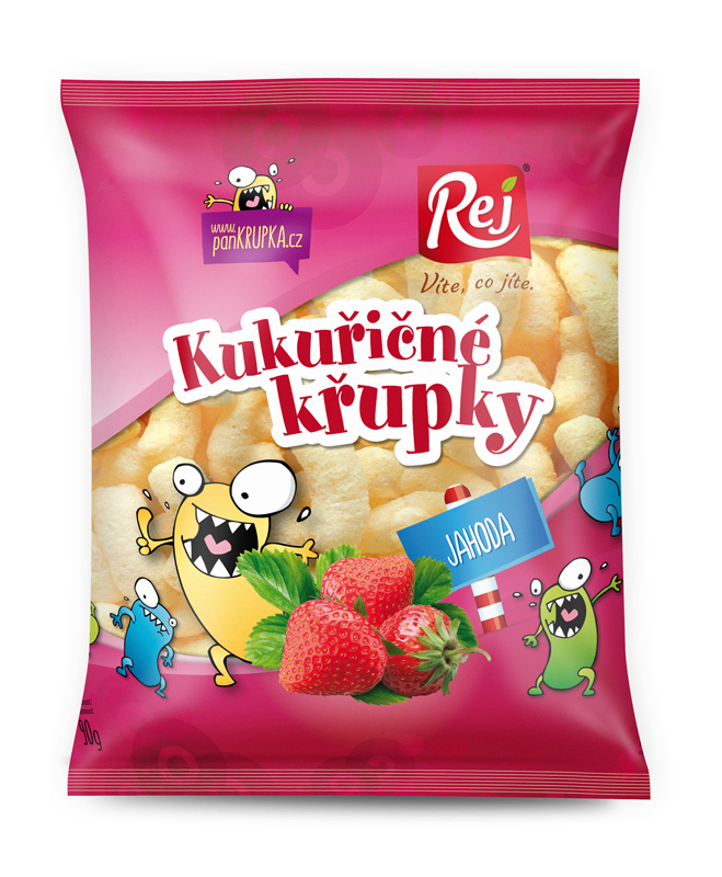 REJ kukuřičné křupky jahoda 90g