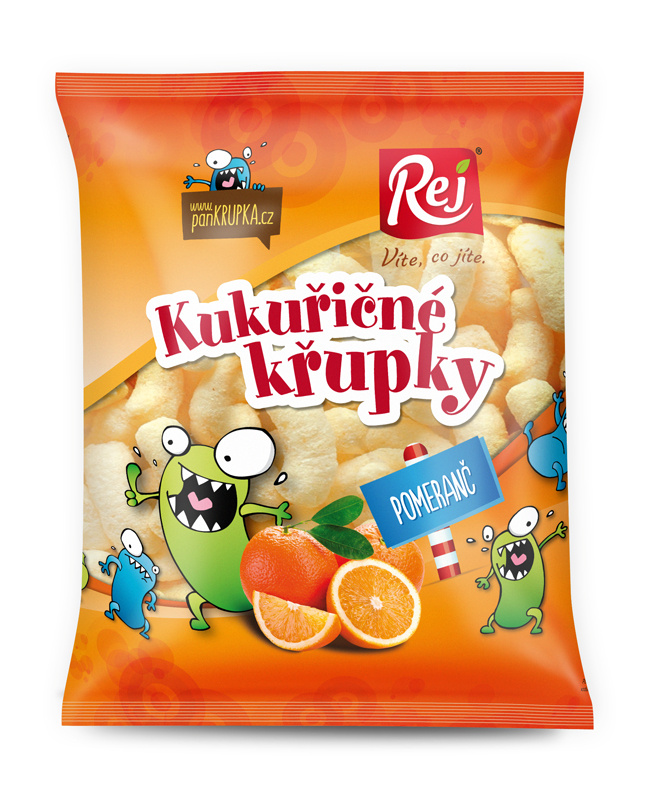 REJ kukuřičné křupky pomeranč 90g