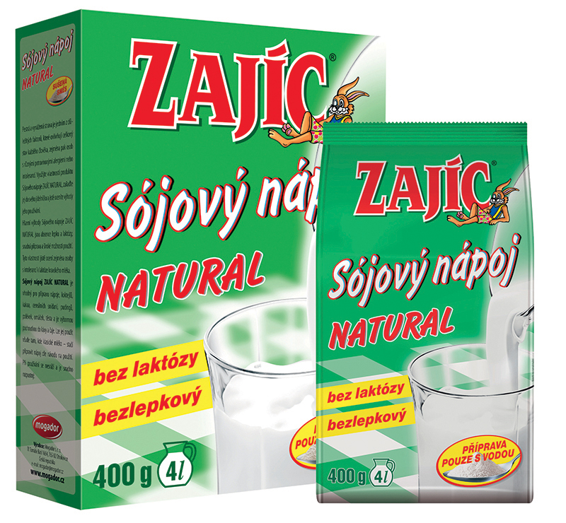 Sojový nápoj Zajíc natural 400g krabička 