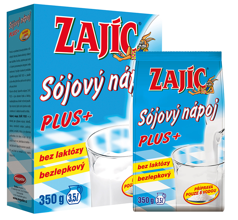 Sojový nápoj Zajíc plus 350g krabička       